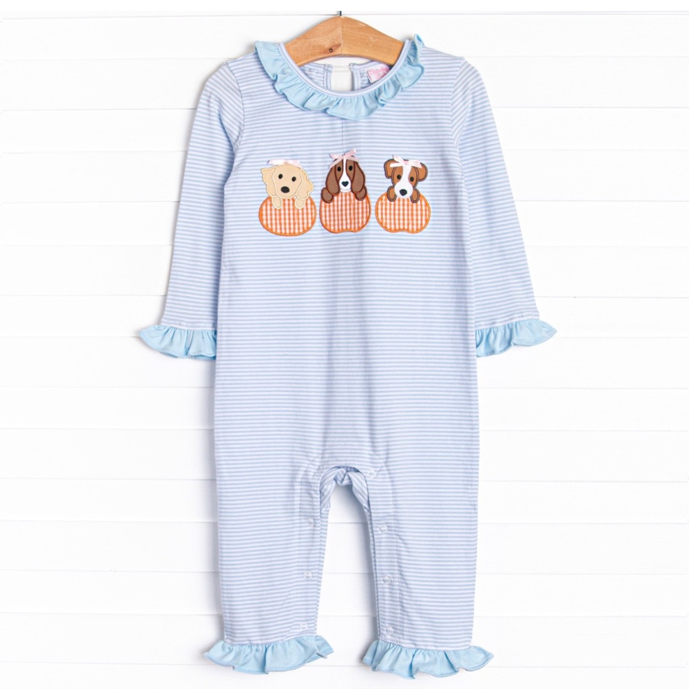 Stitchy Fish Halloween Hounds Romper NWOT